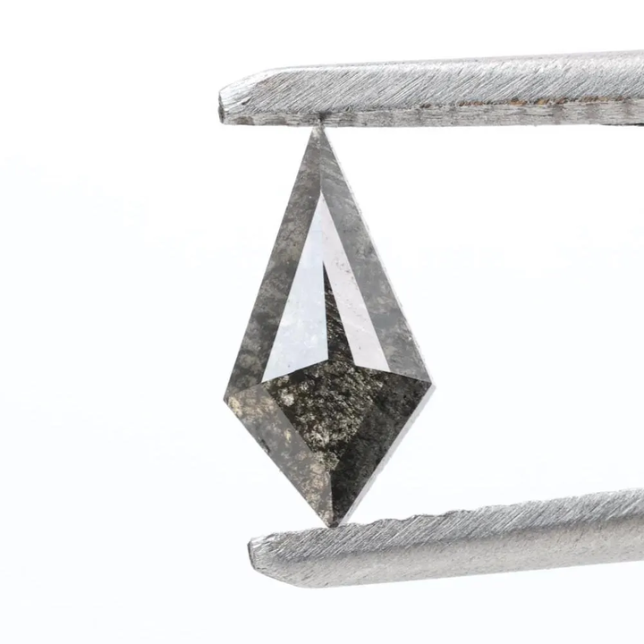 0.54 Ct Salt and Pepper Diamond, Natural Gray Smokey Kite Loose Diamonds for Engagement Ring
