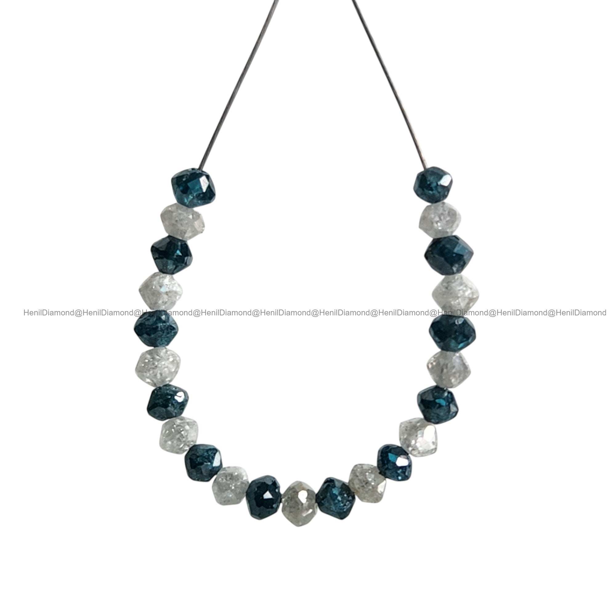 1.05 Ct Lot 1.50 to 2.00 MM Natural White Blue Polished Round Loose Diamonds Beads wt Drilled Hole for Jewelry Making