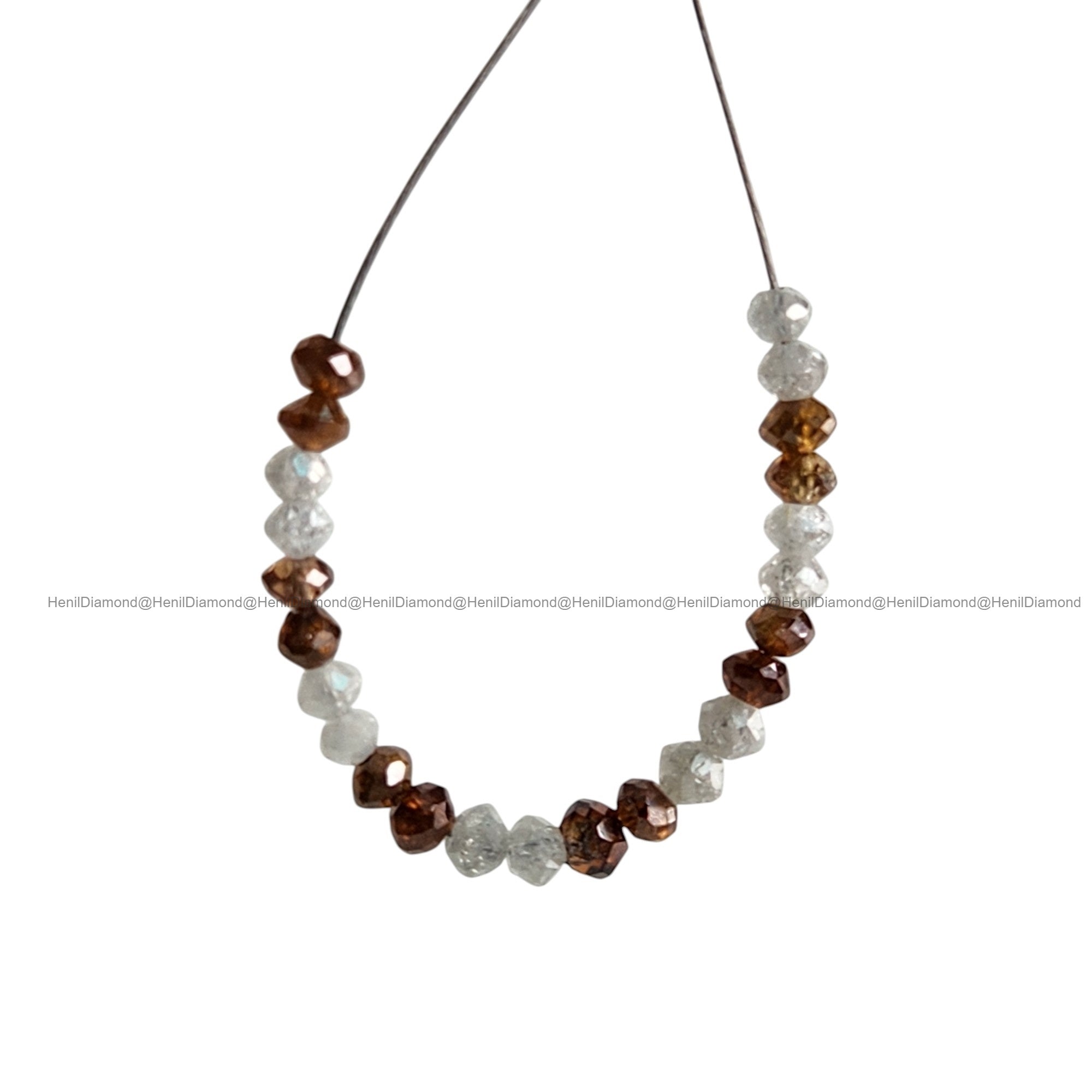 1.04 Ct Lot 1.50 to 2.00 MM Natural White Red Polished Round Loose Diamonds Beads wt Drilled Hole for making Jewelry