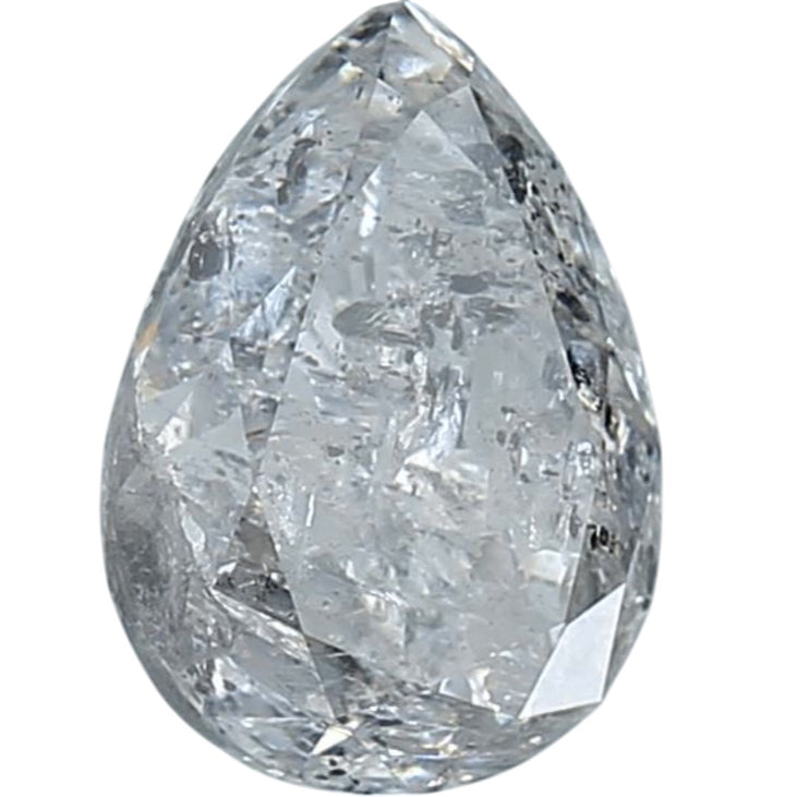 2.26 Ct Salt and Pepper Diamond, Natural Gray Color Pear Cut Loose Diamonds for Engagement Ring