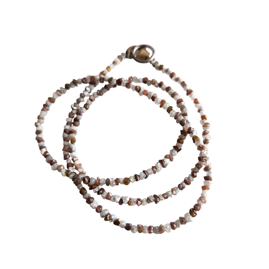 Raw Diamond Beads 16" Strand Necklace, Natural White Red Rough Loose Diamond Beads Chain, Gift for Her