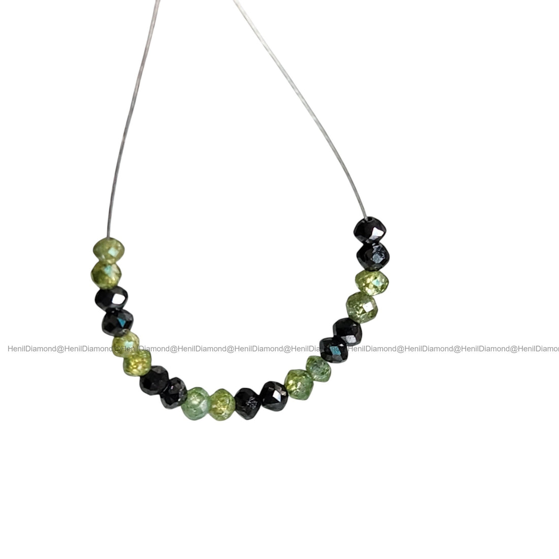 1.04 Ct Lot 1.50 to 2.00 MM Natural Green Black Polished Round Loose Diamonds Beads wt Drilled Hole for Bracelet