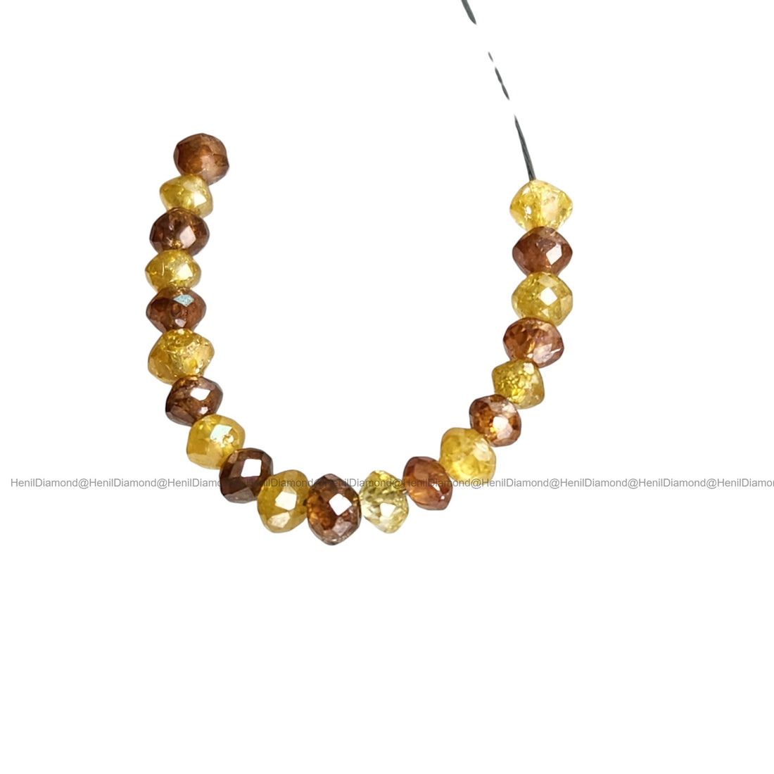 1.03 Ct Lot 1.50 to 2.00 MM Natural Yellow Red Color Polished Round Loose Diamonds Beads wt Drilled Hole for Strand