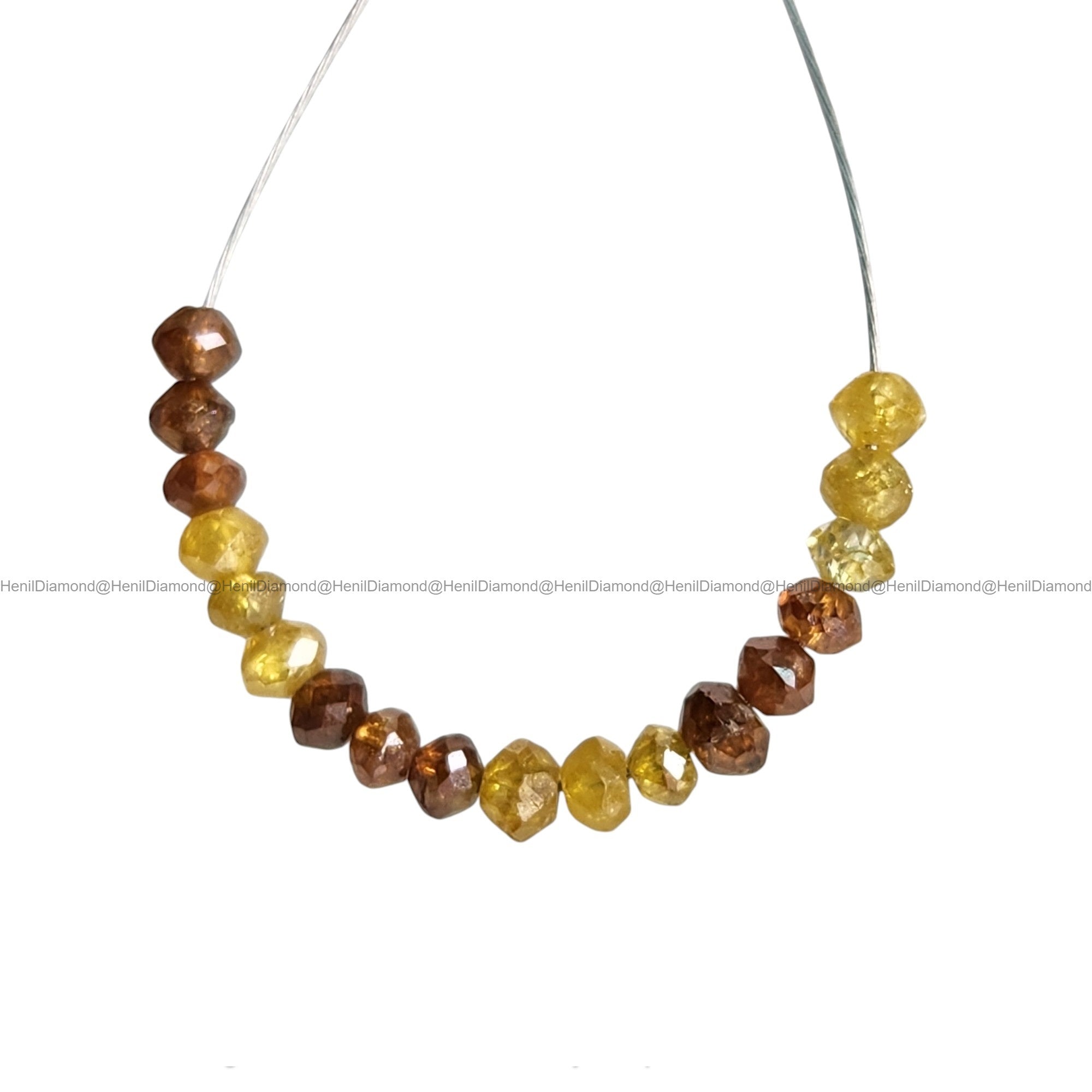 1.02 Ct Lot 1.50 to 2.00 MM Natural Yellow Red Color Polished Round Loose Diamonds Beads wt Drilled Hole for Chain