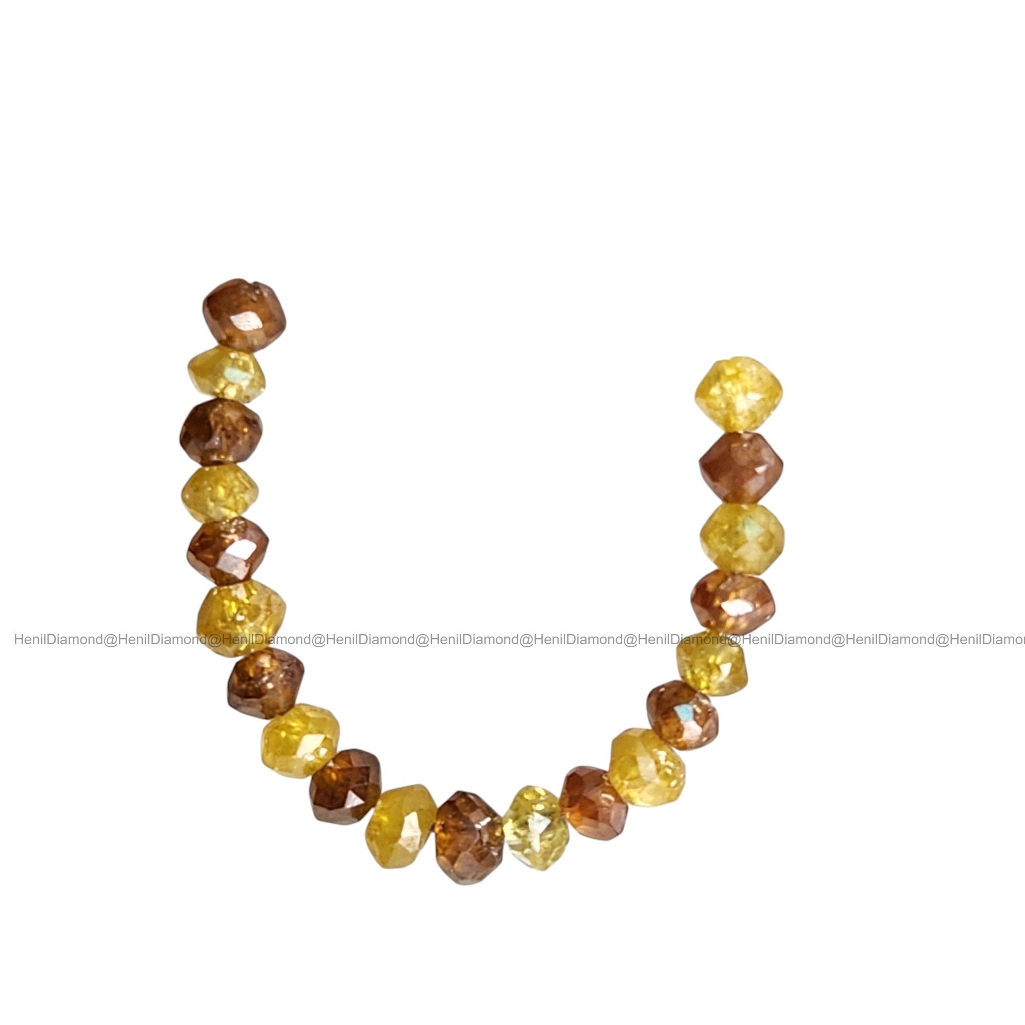 1.03 Ct Lot 1.50 to 2.00 MM Natural Yellow Red Color Polished Round Loose Diamonds Beads wt Drilled Hole for Strand