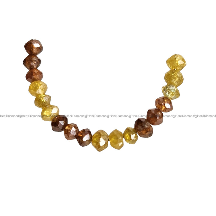 1.02 Ct Lot 1.50 to 2.00 MM Natural Yellow Red Color Polished Round Loose Diamonds Beads wt Drilled Hole for Chain